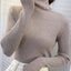 ZOKI New 2024 Women Pullover Turtleneck Sweater Autumn Long Sleeve Slim Elastic Korean Simple Basic Cheap Jumper Solid Color Top - Slobuy