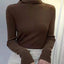ZOKI New 2024 Women Pullover Turtleneck Sweater Autumn Long Sleeve Slim Elastic Korean Simple Basic Cheap Jumper Solid Color Top - Slobuy
