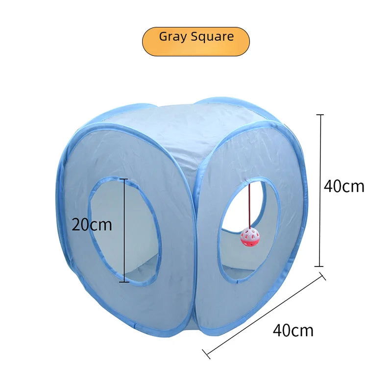 Zhenstore Treasure Interactive Pet Toy Cat Tunnel Rainbow Tunnel Running Track Rolling Dragon Cat Nest Polyester Material - Slobuy