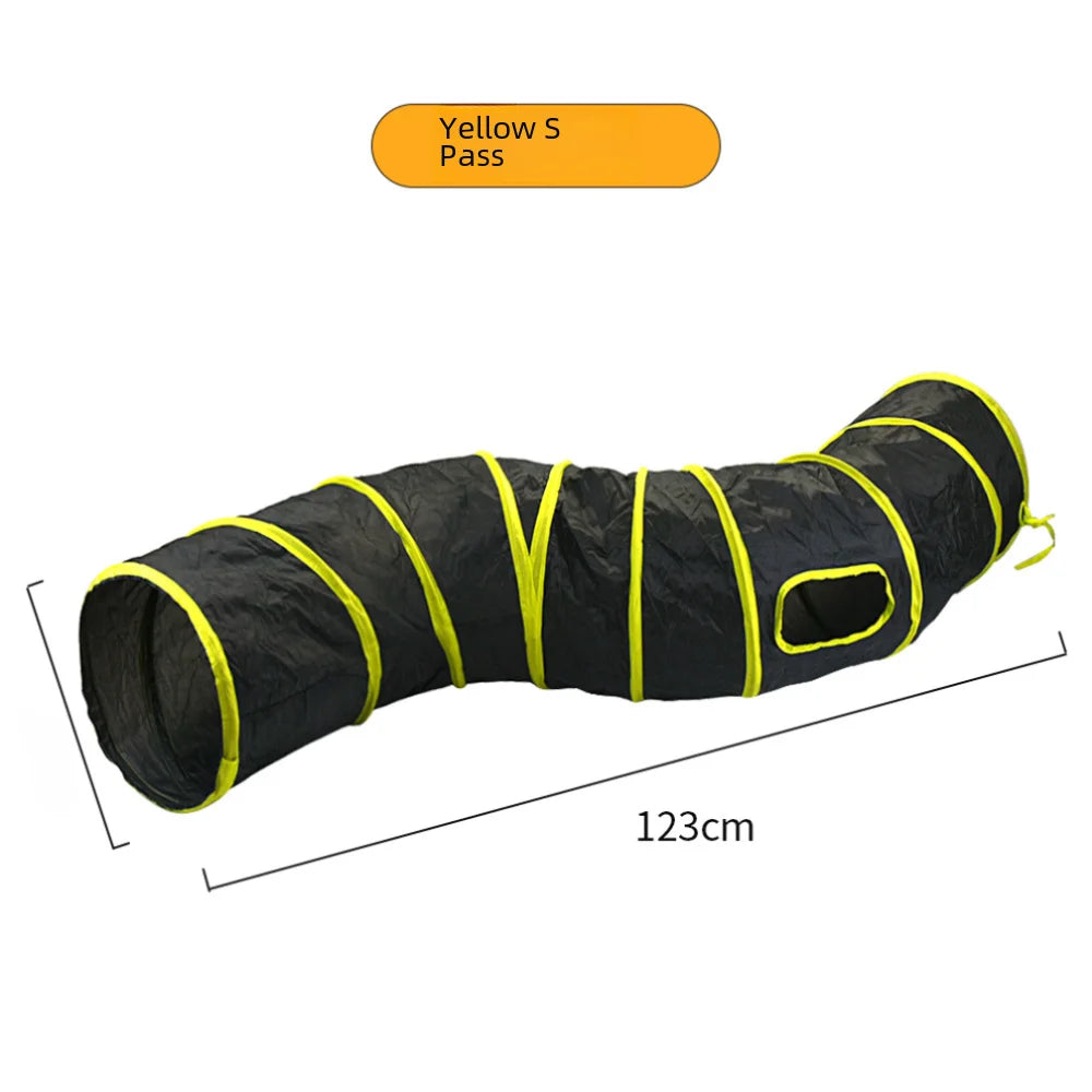 Zhenstore Treasure Interactive Pet Toy Cat Tunnel Rainbow Tunnel Running Track Rolling Dragon Cat Nest Polyester Material - Slobuy