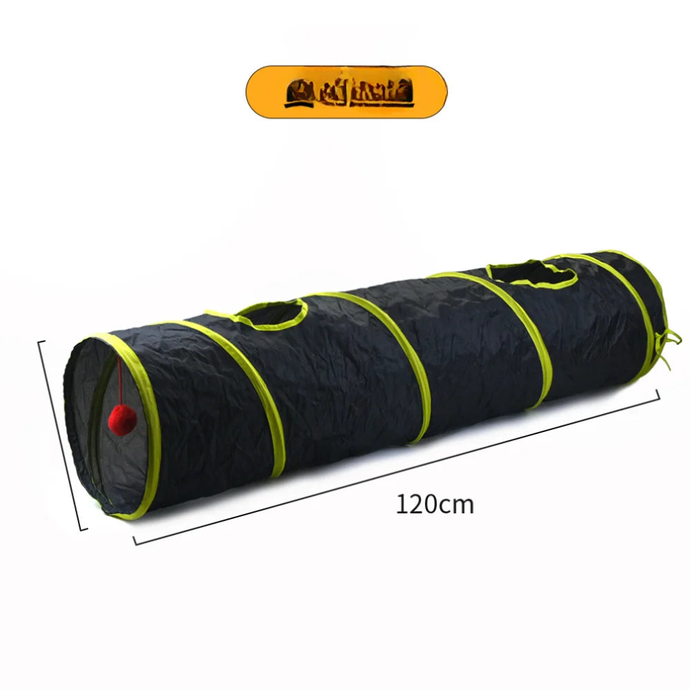 Zhenstore Treasure Interactive Pet Toy Cat Tunnel Rainbow Tunnel Running Track Rolling Dragon Cat Nest Polyester Material - Slobuy