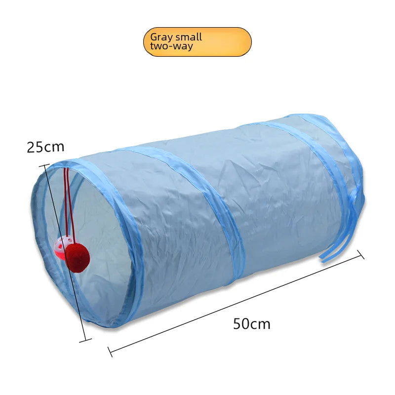 Zhenstore Treasure Interactive Pet Toy Cat Tunnel Rainbow Tunnel Running Track Rolling Dragon Cat Nest Polyester Material - Slobuy