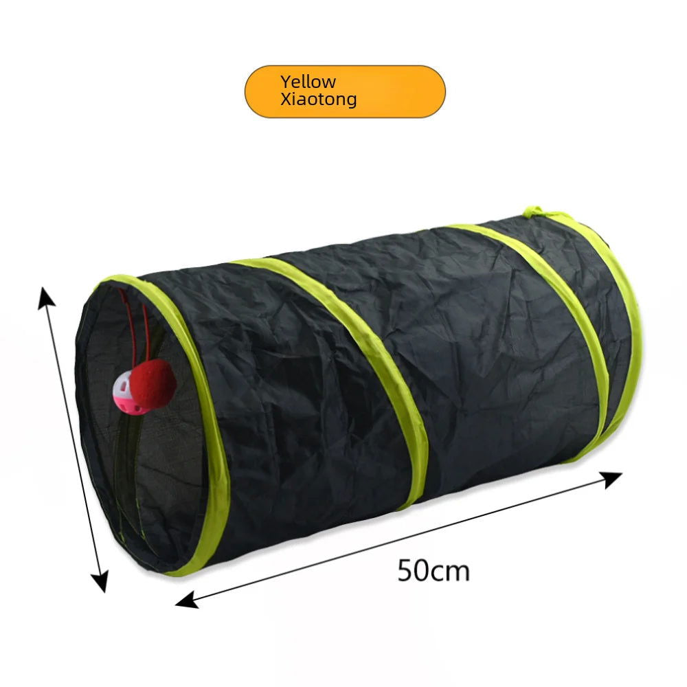 Zhenstore Treasure Interactive Pet Toy Cat Tunnel Rainbow Tunnel Running Track Rolling Dragon Cat Nest Polyester Material - Slobuy