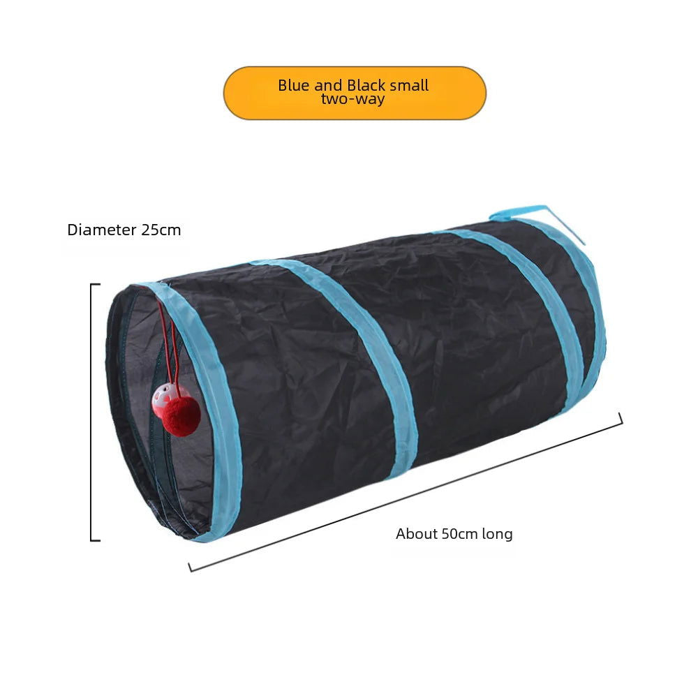 Zhenstore Treasure Interactive Pet Toy Cat Tunnel Rainbow Tunnel Running Track Rolling Dragon Cat Nest Polyester Material - Slobuy