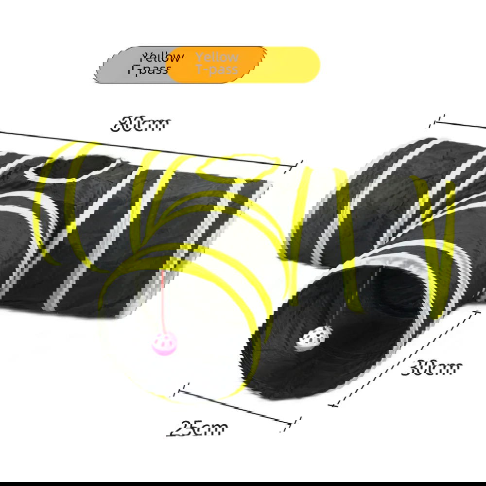 Zhenstore Treasure Interactive Pet Toy Cat Tunnel Rainbow Tunnel Running Track Rolling Dragon Cat Nest Polyester Material - Slobuy