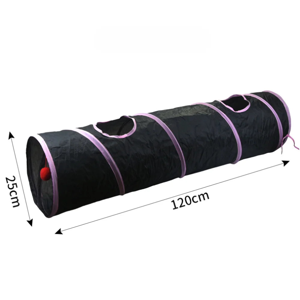Zhenstore Treasure Interactive Pet Toy Cat Tunnel Rainbow Tunnel Running Track Rolling Dragon Cat Nest Polyester Material - Slobuy