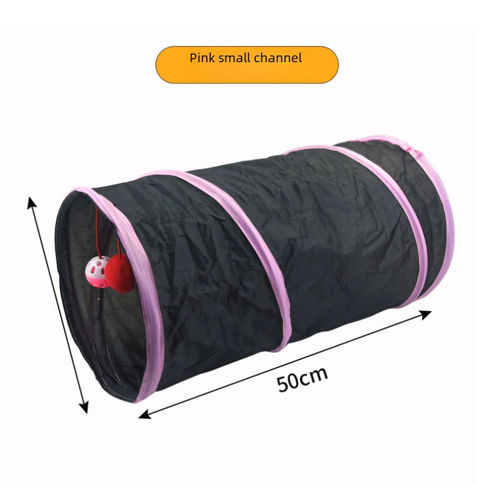 Zhenstore Treasure Interactive Pet Toy Cat Tunnel Rainbow Tunnel Running Track Rolling Dragon Cat Nest Polyester Material - Slobuy
