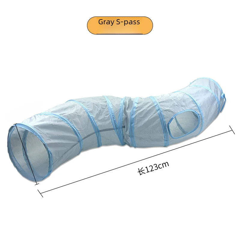 Zhenstore Treasure Interactive Pet Toy Cat Tunnel Rainbow Tunnel Running Track Rolling Dragon Cat Nest Polyester Material - Slobuy