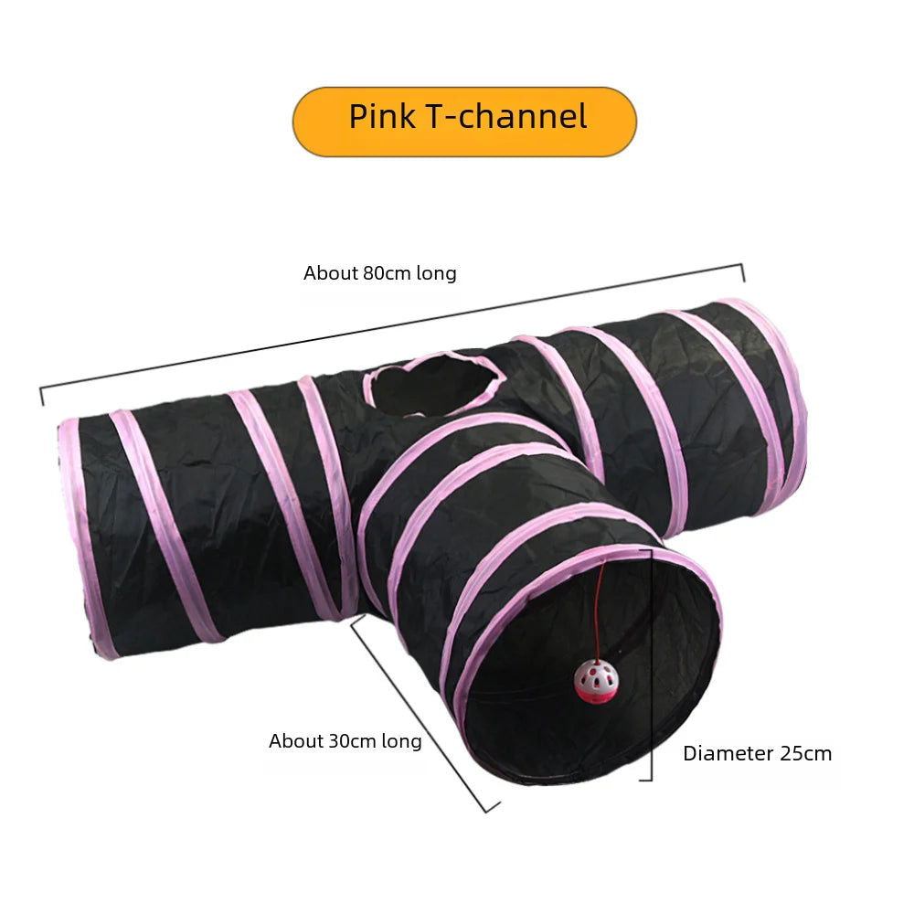Zhenstore Treasure Interactive Pet Toy Cat Tunnel Rainbow Tunnel Running Track Rolling Dragon Cat Nest Polyester Material - Slobuy