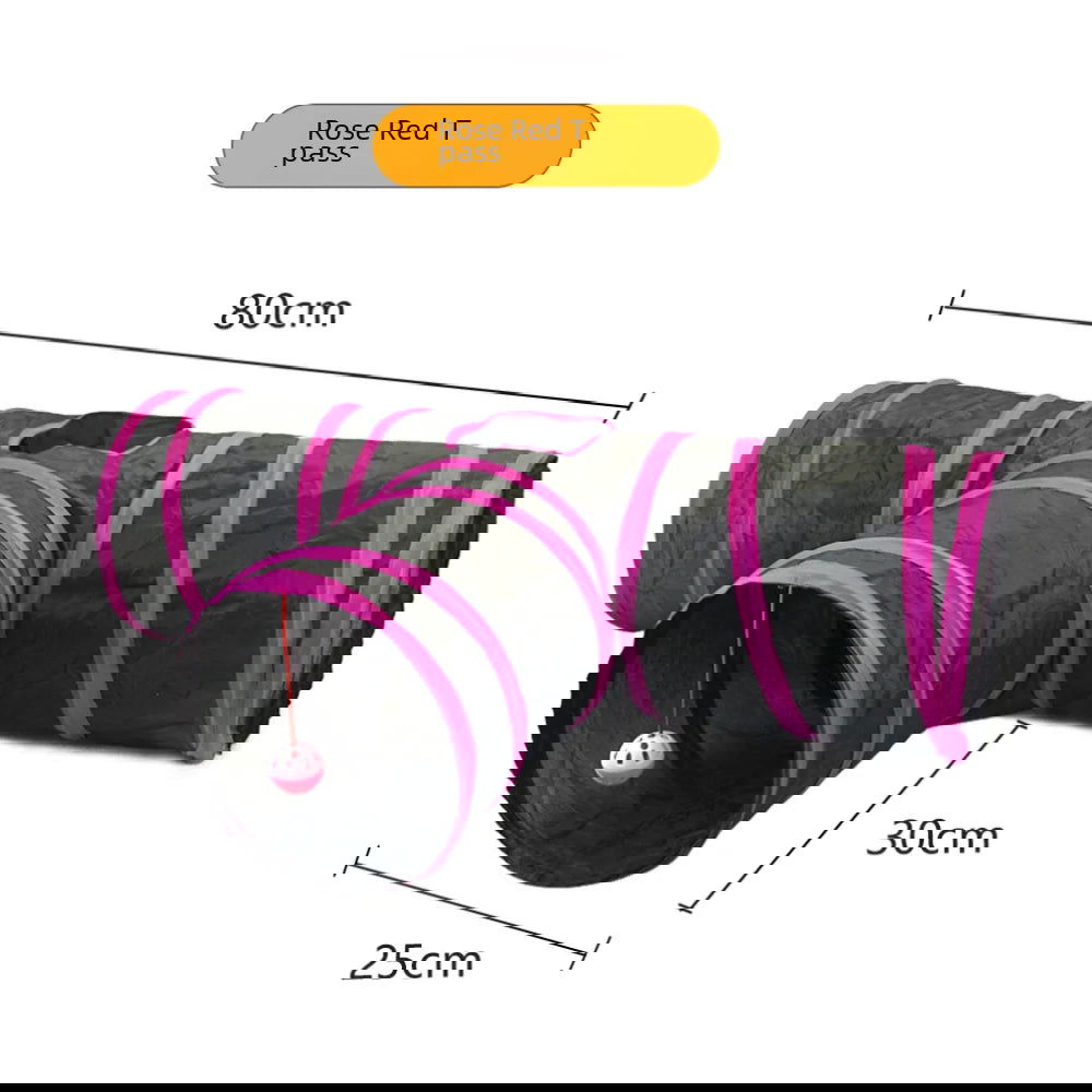 Zhenstore Treasure Interactive Pet Toy Cat Tunnel Rainbow Tunnel Running Track Rolling Dragon Cat Nest Polyester Material - Slobuy