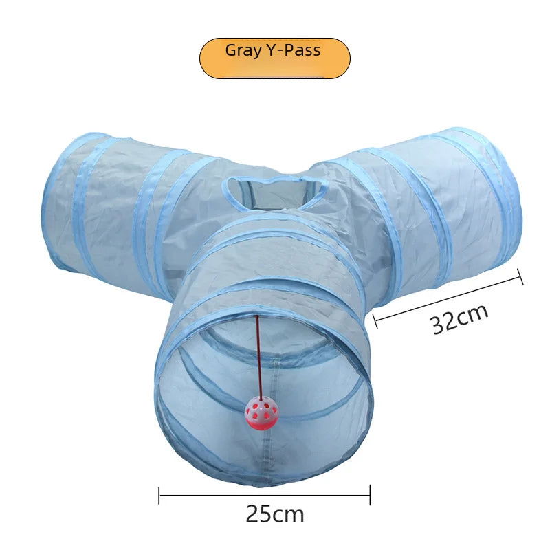 Zhenstore Treasure Interactive Pet Toy Cat Tunnel Rainbow Tunnel Running Track Rolling Dragon Cat Nest Polyester Material - Slobuy