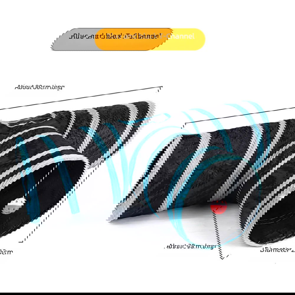 Zhenstore Treasure Interactive Pet Toy Cat Tunnel Rainbow Tunnel Running Track Rolling Dragon Cat Nest Polyester Material - Slobuy