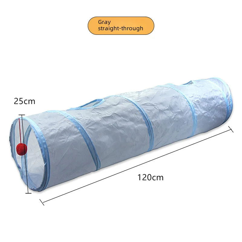 Zhenstore Treasure Interactive Pet Toy Cat Tunnel Rainbow Tunnel Running Track Rolling Dragon Cat Nest Polyester Material - Slobuy