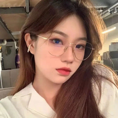 Zilead Anti Blue Light Metal Polygons Myopia Glasses Women Men Computer Myopic Optical Eyeglasses Unisex Goggle - Slobuy