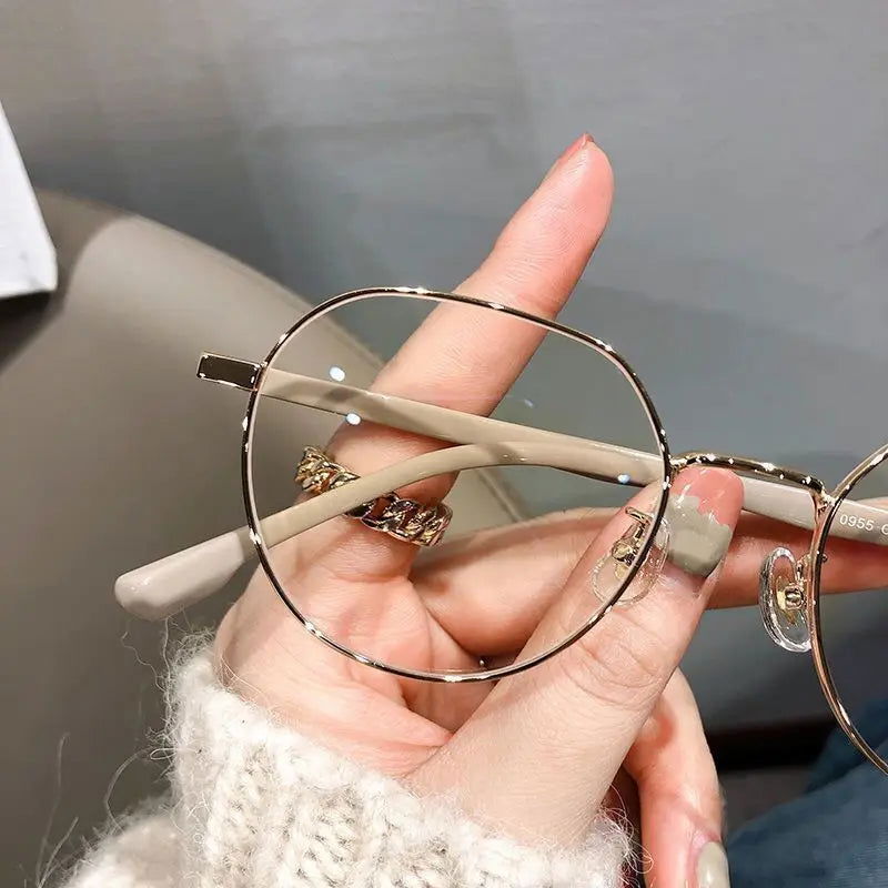 Zilead Anti Blue Light Metal Polygons Myopia Glasses Women Men Computer Myopic Optical Eyeglasses Unisex Goggle - Slobuy