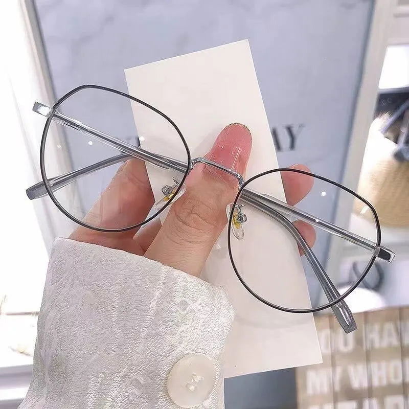 Zilead Anti Blue Light Metal Polygons Myopia Glasses Women Men Computer Myopic Optical Eyeglasses Unisex Goggle - Slobuy