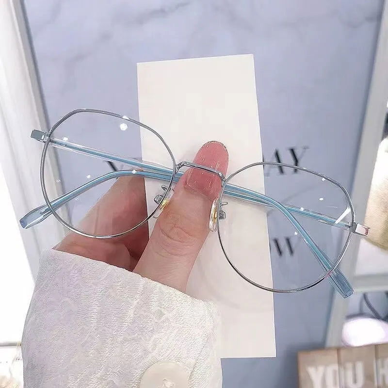 Zilead Anti Blue Light Metal Polygons Myopia Glasses Women Men Computer Myopic Optical Eyeglasses Unisex Goggle - Slobuy