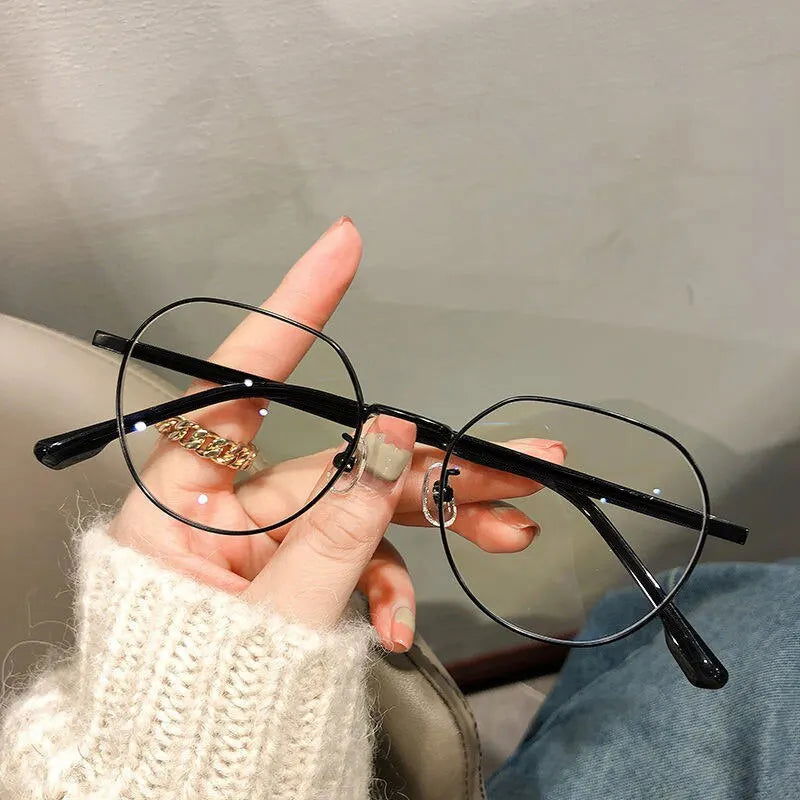 Zilead Anti Blue Light Metal Polygons Myopia Glasses Women Men Computer Myopic Optical Eyeglasses Unisex Goggle - Slobuy