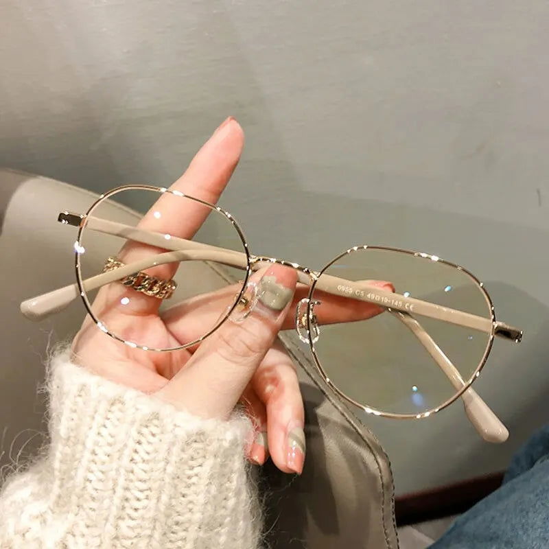 Zilead Anti Blue Light Metal Polygons Myopia Glasses Women Men Computer Myopic Optical Eyeglasses Unisex Goggle - Slobuy