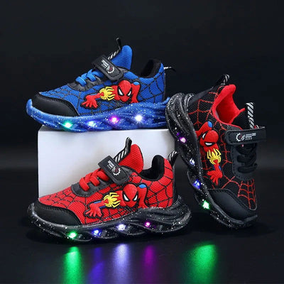 Fashion New Spiderman Baby Boys Sneakers Spring/autumn Children's Shoes Lighted Sneaker Trendy Kids Boy Sports Casual Shoes - Slobuy