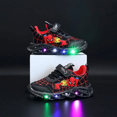 Fashion New Spiderman Baby Boys Sneakers Spring/autumn Children's Shoes Lighted Sneaker Trendy Kids Boy Sports Casual Shoes - Slobuy