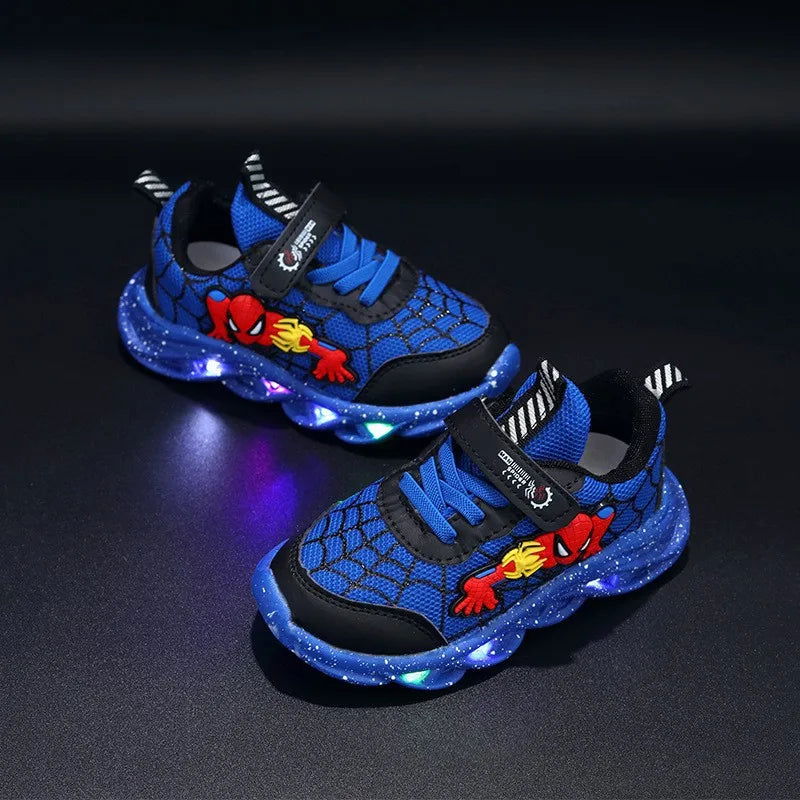 Fashion New Spiderman Baby Boys Sneakers Spring/autumn Children's Shoes Lighted Sneaker Trendy Kids Boy Sports Casual Shoes - Slobuy