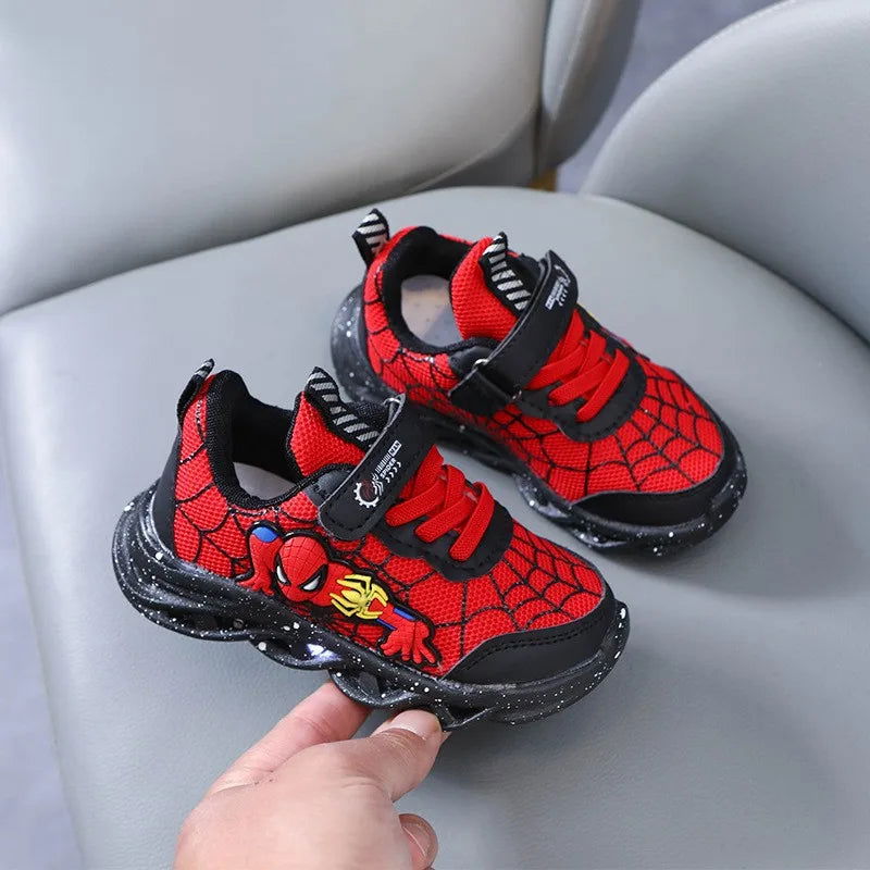 Fashion New Spiderman Baby Boys Sneakers Spring/autumn Children's Shoes Lighted Sneaker Trendy Kids Boy Sports Casual Shoes - Slobuy