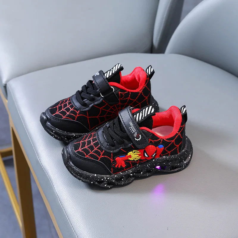 Fashion New Spiderman Baby Boys Sneakers Spring/autumn Children's Shoes Lighted Sneaker Trendy Kids Boy Sports Casual Shoes - Slobuy