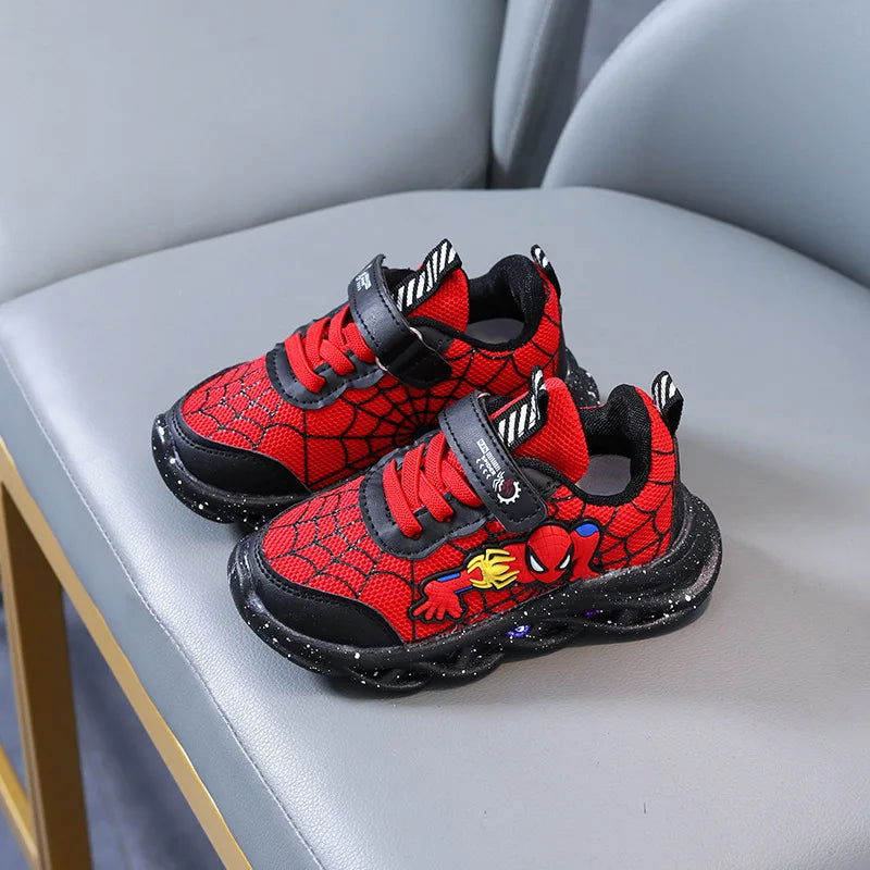 Fashion New Spiderman Baby Boys Sneakers Spring/autumn Children's Shoes Lighted Sneaker Trendy Kids Boy Sports Casual Shoes - Slobuy
