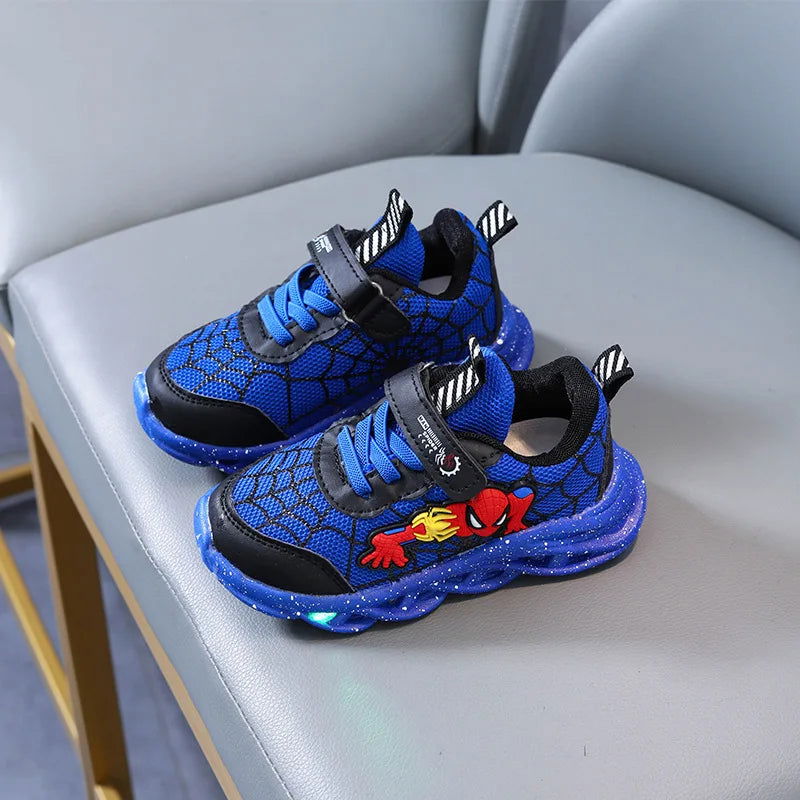 Fashion New Spiderman Baby Boys Sneakers Spring/autumn Children's Shoes Lighted Sneaker Trendy Kids Boy Sports Casual Shoes - Slobuy