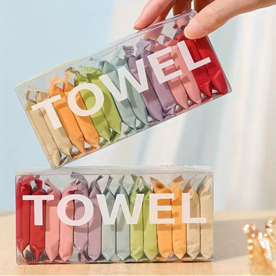 14pcs/box Disposable Washcloth Portable Travel Towel Thickened Compressed Face Cleansing Beauty Square Towel - Slobuy