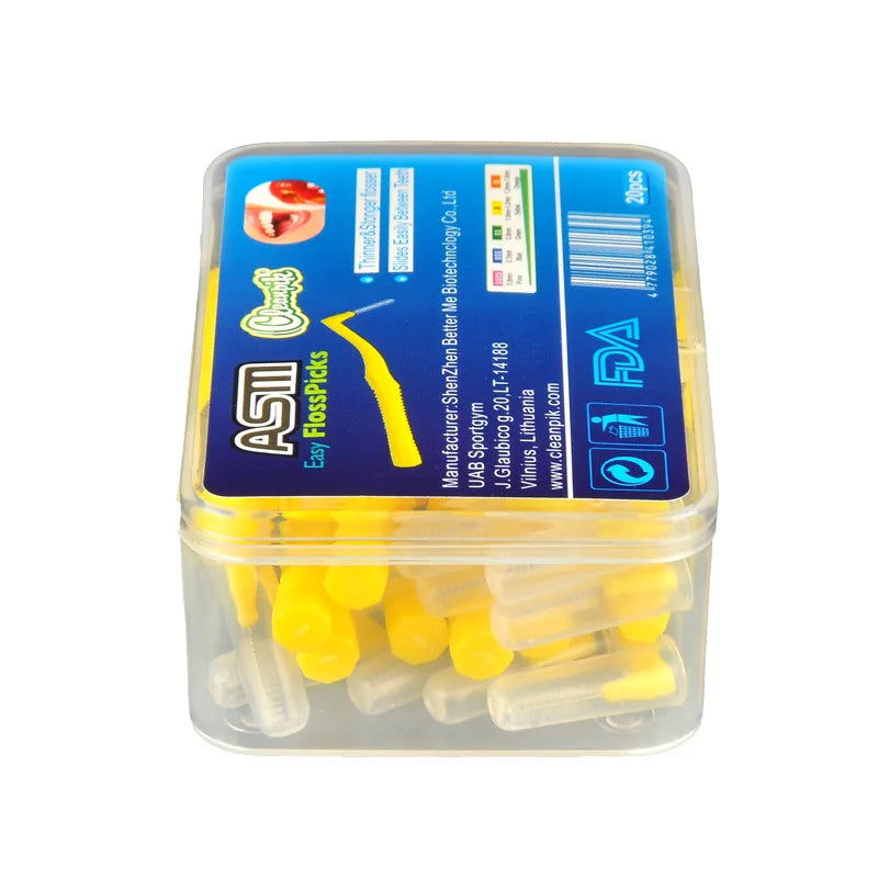 20Pcs/box L Shape Push-Pull Interdental Brush Orthodontic Toothpick Teeth Whitening Tooth Pick ToothBrush Oral Hygiene Care - Slobuy