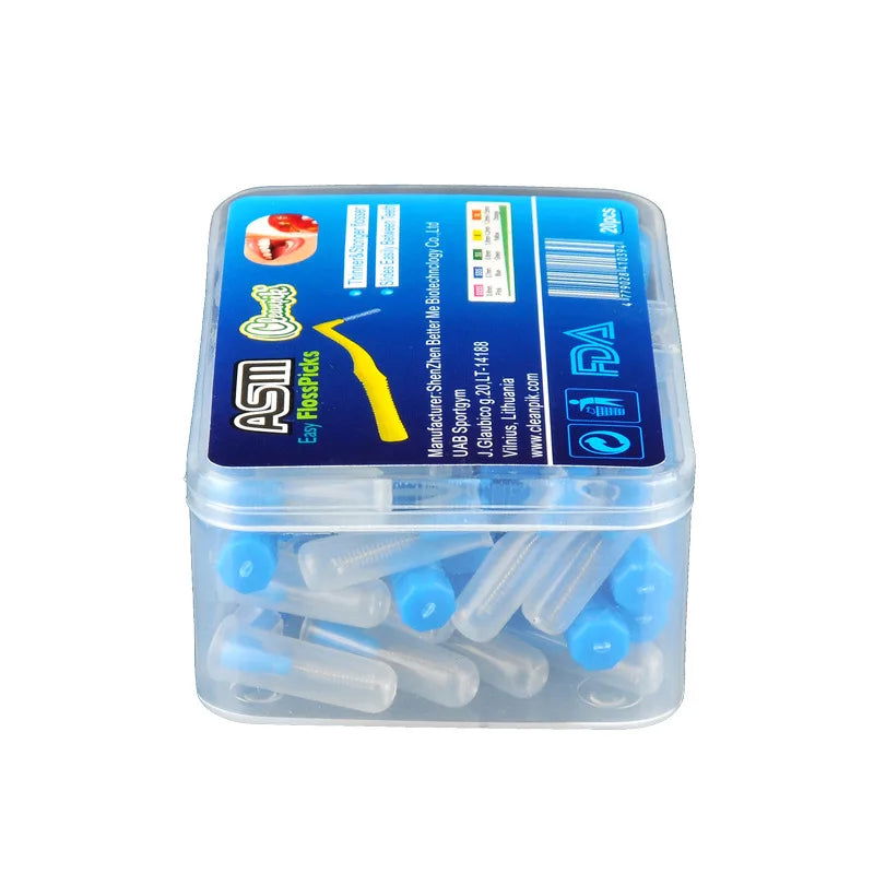 20Pcs/box L Shape Push-Pull Interdental Brush Orthodontic Toothpick Teeth Whitening Tooth Pick ToothBrush Oral Hygiene Care - Slobuy