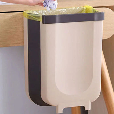 1PC foldable trash bin Kitchen hanging foldable trash bin suitable for cabinets/bathrooms/bedrooms/offices/camping - Slobuy