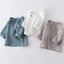 children t shirts fashion linen pleated boys t shirt children t-shirt 2023 summer baby boys girls t-shirt children clothes kids - Slobuy