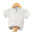 children t shirts fashion linen pleated boys t shirt children t-shirt 2023 summer baby boys girls t-shirt children clothes kids - Slobuy