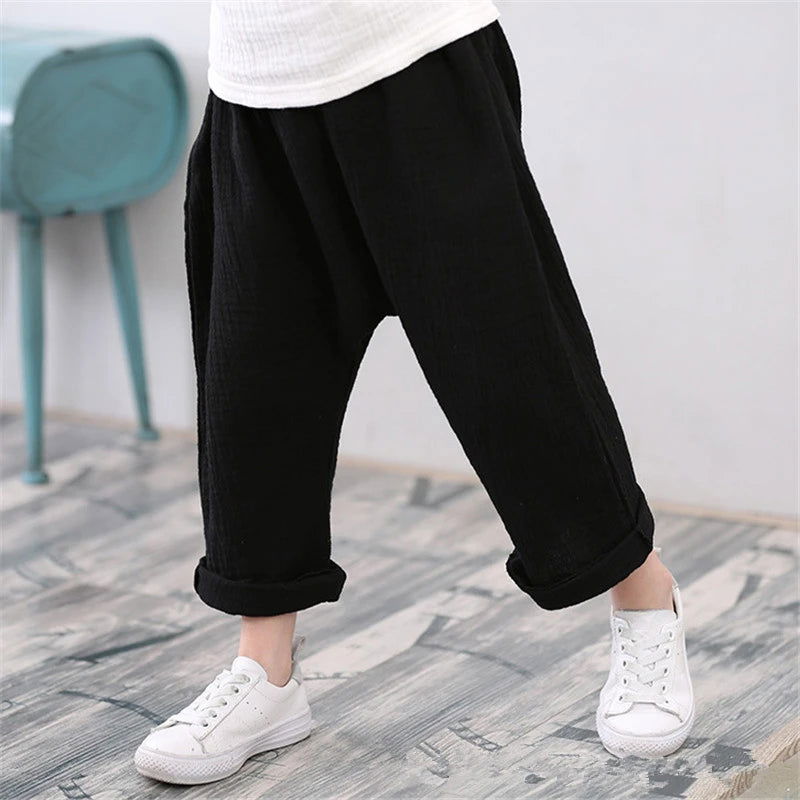 children t shirts fashion linen pleated boys t shirt children t-shirt 2023 summer baby boys girls t-shirt children clothes kids - Slobuy
