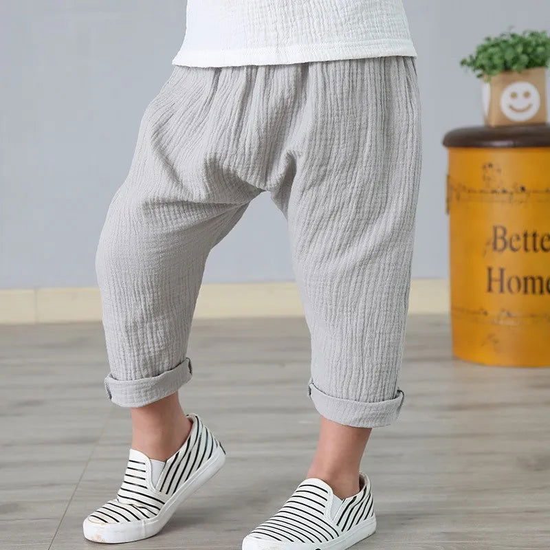 children t shirts fashion linen pleated boys t shirt children t-shirt 2023 summer baby boys girls t-shirt children clothes kids - Slobuy