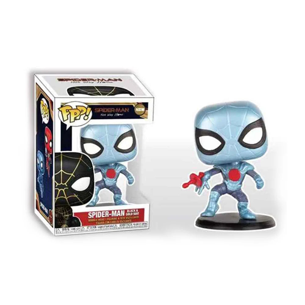 funko Pop Marvels Avenger Spider-Man 3 Heroes Are Homeless Spiderman #911 Black Gold Suit Bobble Head Collectible Model Toys - Slobuy