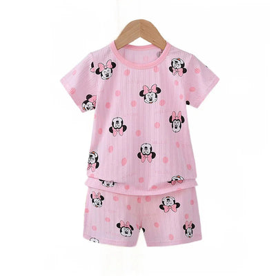 girls clothes set Short Sleeve 2pcs Tshirt+Short 1 2 3 Years Old Summer New Clothing Girls Casual Loose Thin clothes - Slobuy