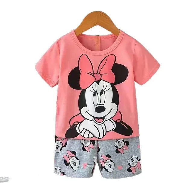girls clothes set Short Sleeve 2pcs Tshirt+Short 1 2 3 Years Old Summer New Clothing Girls Casual Loose Thin clothes - Slobuy