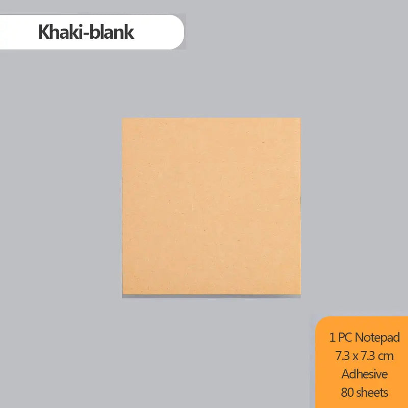 Sticky Stationery Notepad Office bookmark Sticky notes Posted it Khaki / white / kawaii design Stickers in notebook Memo pad - Slobuy