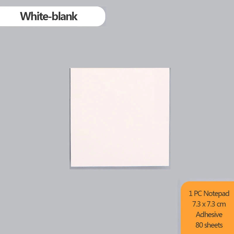 Sticky Stationery Notepad Office bookmark Sticky notes Posted it Khaki / white / kawaii design Stickers in notebook Memo pad - Slobuy