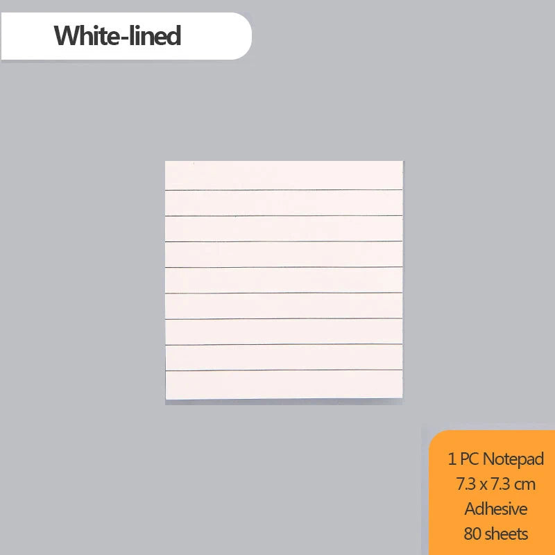 Sticky Stationery Notepad Office bookmark Sticky notes Posted it Khaki / white / kawaii design Stickers in notebook Memo pad - Slobuy