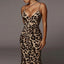 leopard print sleeveless V-neck sexy midi dress spring women fashion streetwear Christmas party outfits - Slobuy