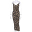 leopard print sleeveless V-neck sexy midi dress spring women fashion streetwear Christmas party outfits - Slobuy
