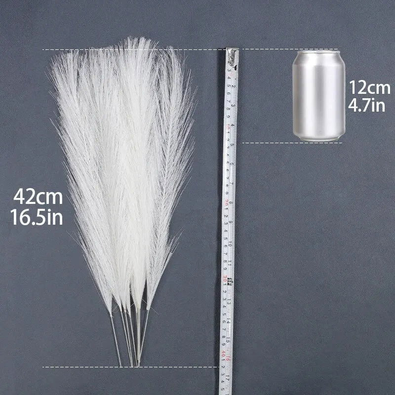 10PCS/lot Artificial Flowers Fluffy Pampas Grass Bouquet for Wedding Home Party Vase Decoration Boho Fake Plant Reed Flowers - Slobuy