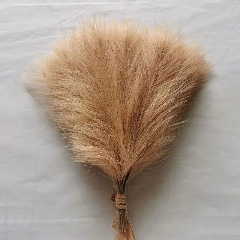 10PCS/lot Artificial Flowers Fluffy Pampas Grass Bouquet for Wedding Home Party Vase Decoration Boho Fake Plant Reed Flowers - Slobuy