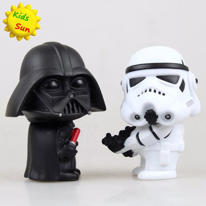 10cm 2pcs/lot Cute Style Star War Darth Vader & STORM TROOPER Kawaii Movie Action Figure Model Toys - Slobuy