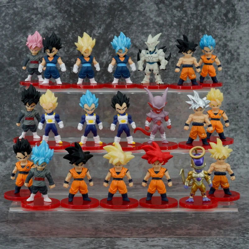 21pcs/lot Dragon Ball Mini Figure Super Saiyan Goku Vegeta Action Figures DBZ Dolls Model Toys Gifts - Slobuy